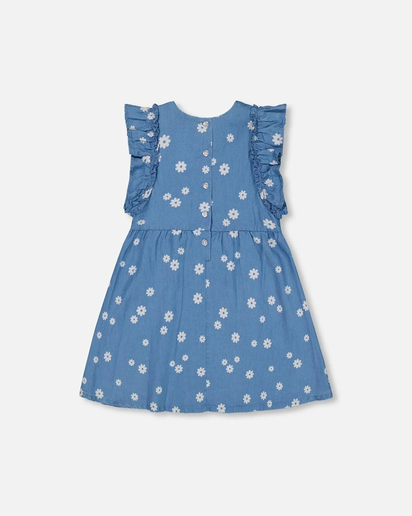 Deux Par Deux Floral Chambray Dress
