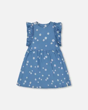 Deux Par Deux Floral Chambray Dress