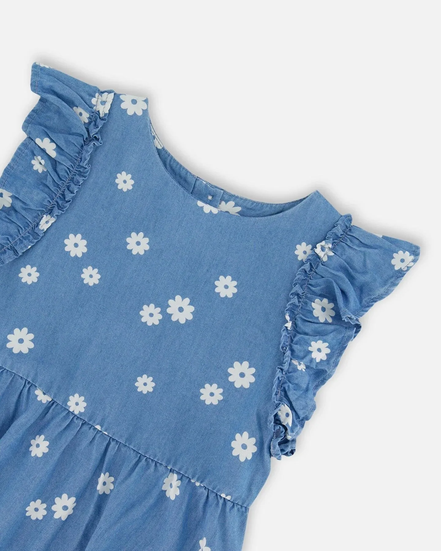 Deux Par Deux Floral Chambray Dress