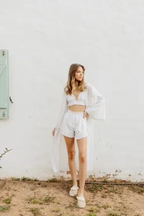 Diana Dobby Bridal Shorts - White