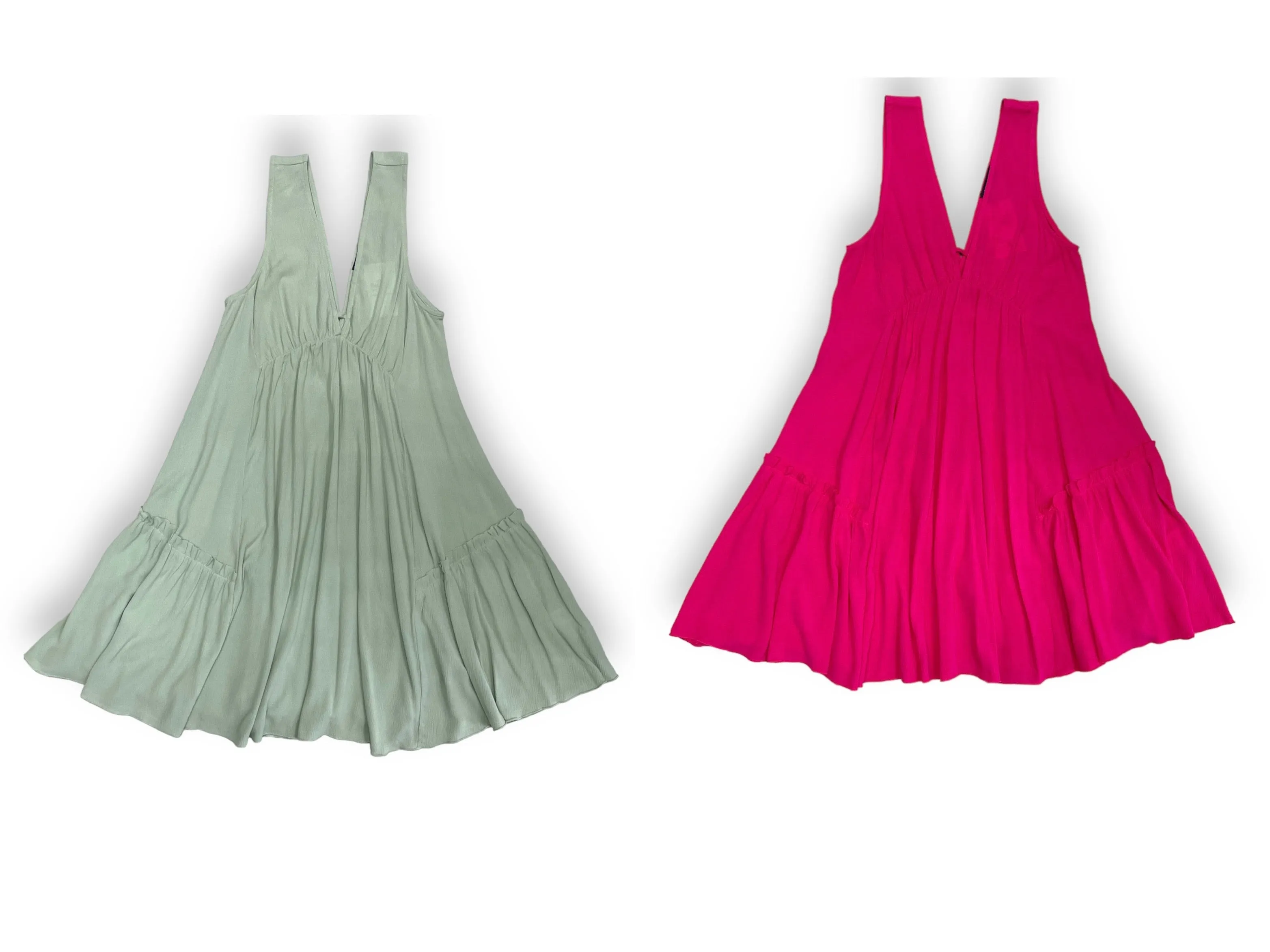 Double V Neck Swing Dress
