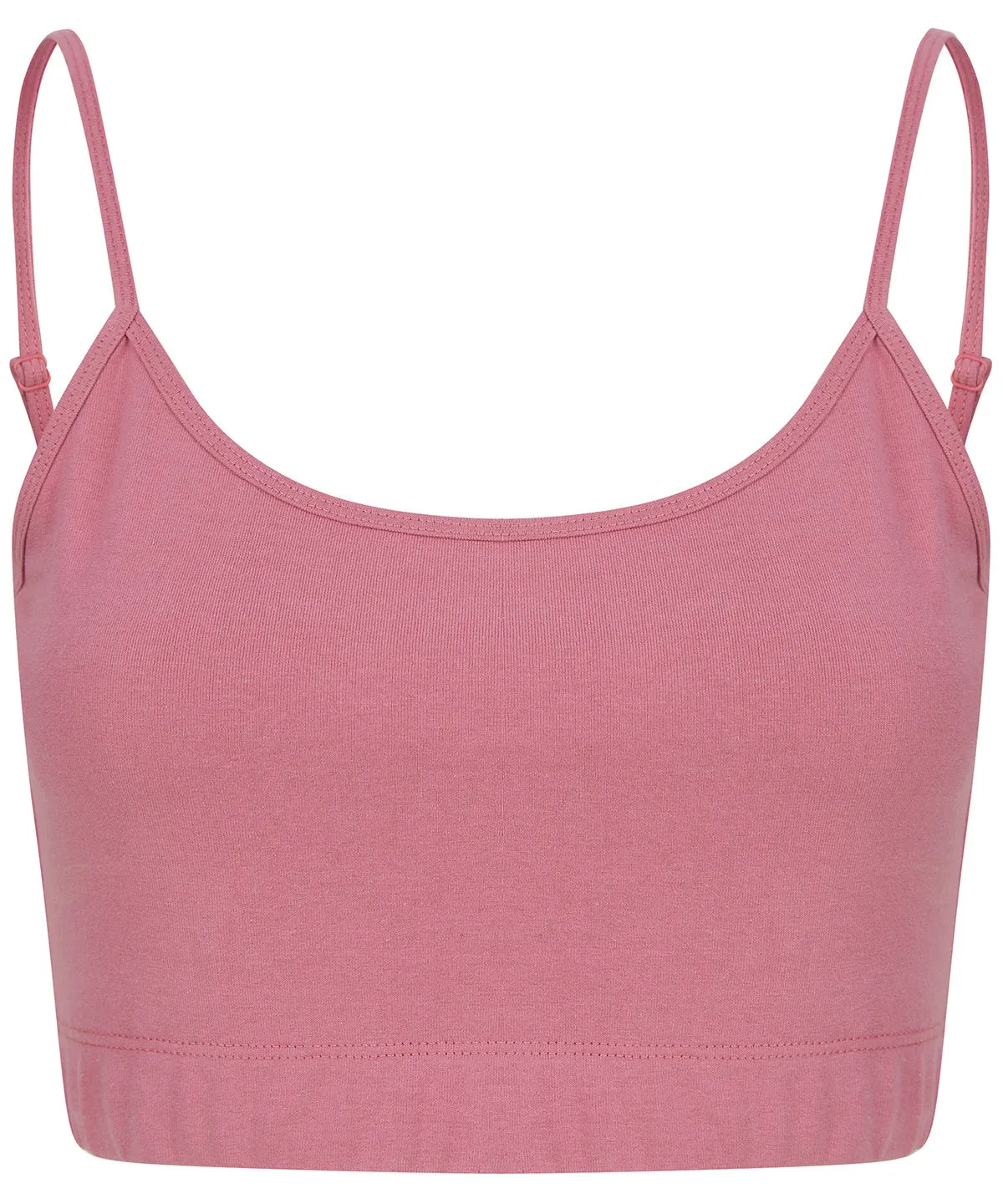 Dusky Pink - Women's sustainable fashion cropped cami top with adjustable straps