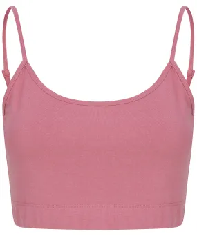 Dusky Pink - Women's sustainable fashion cropped cami top with adjustable straps