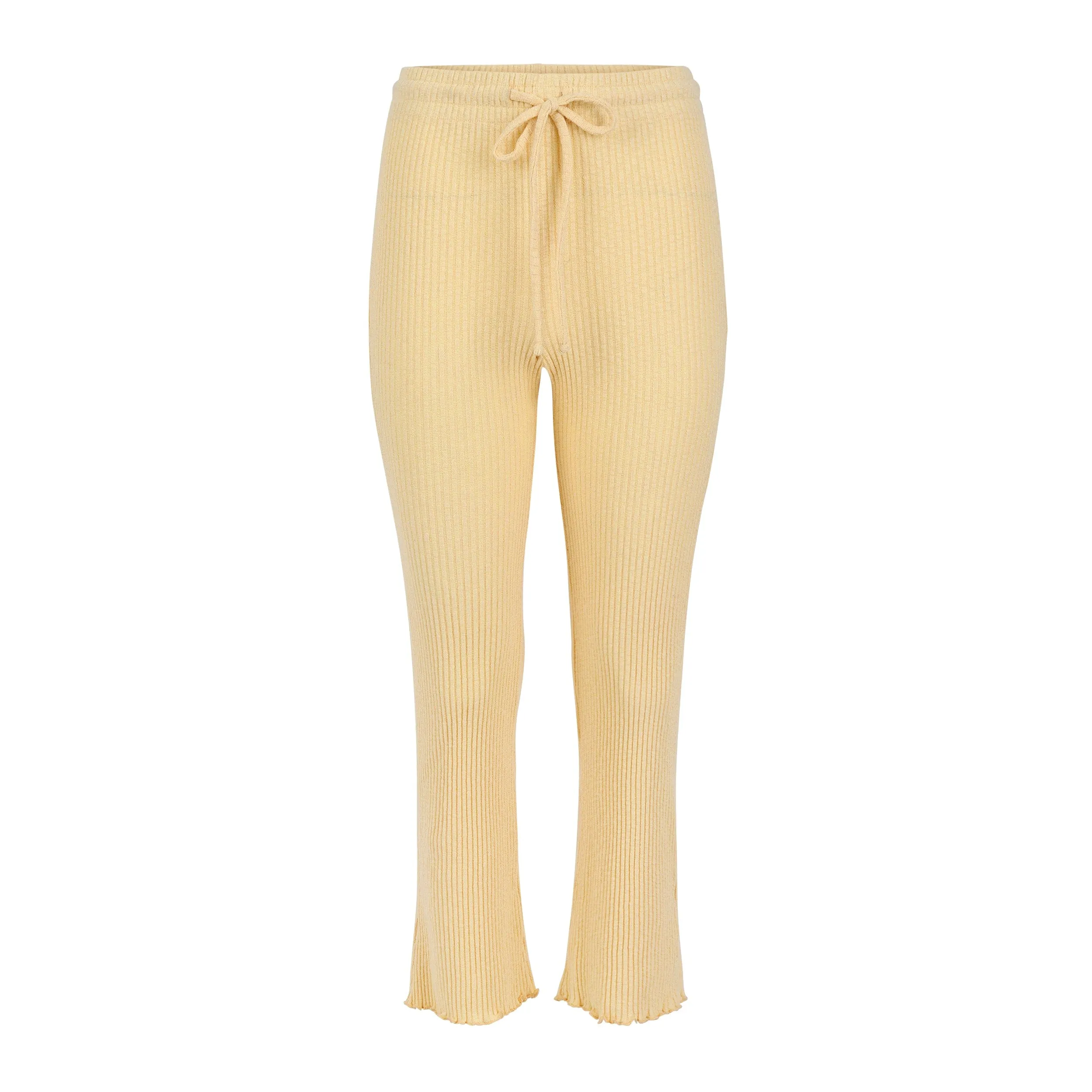 Fiona Organic Cotton Waffle Thermal Pant - Canary