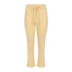 Fiona Organic Cotton Waffle Thermal Pant - Canary