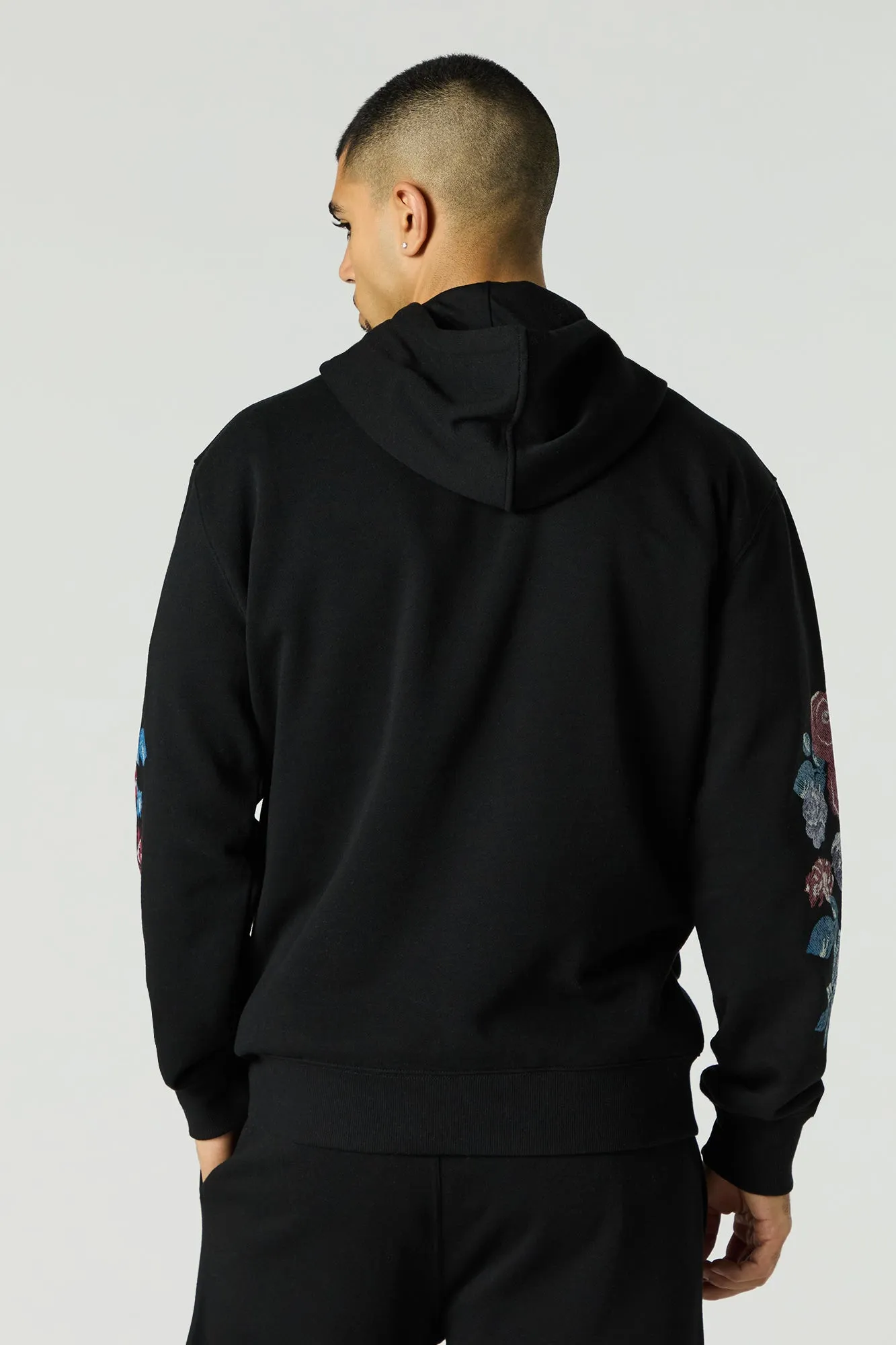 Floral B Embroidered Fleece Hoodie