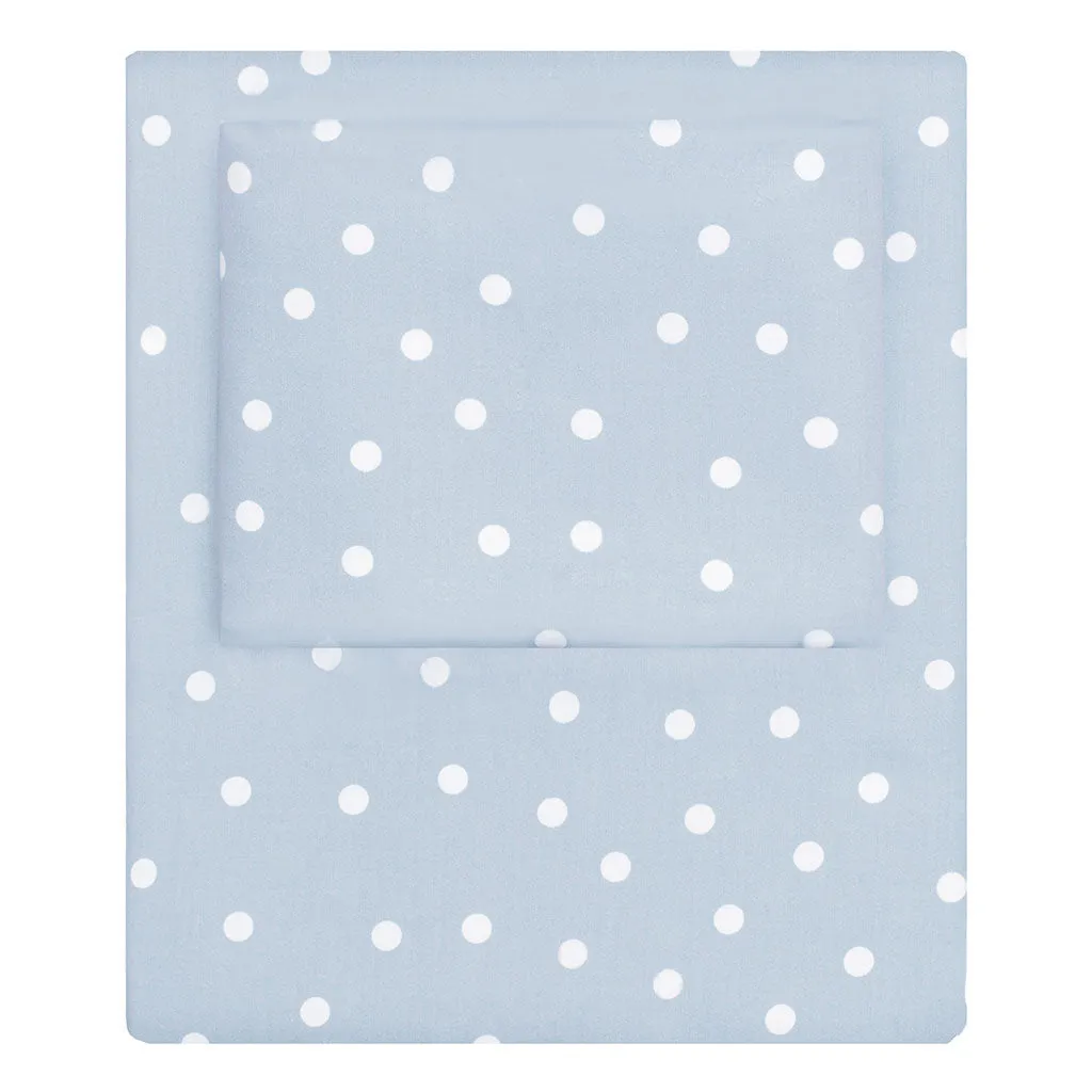 French Blue Polka Dots Sheet Set 2 (Fitted & Pillow Cases)