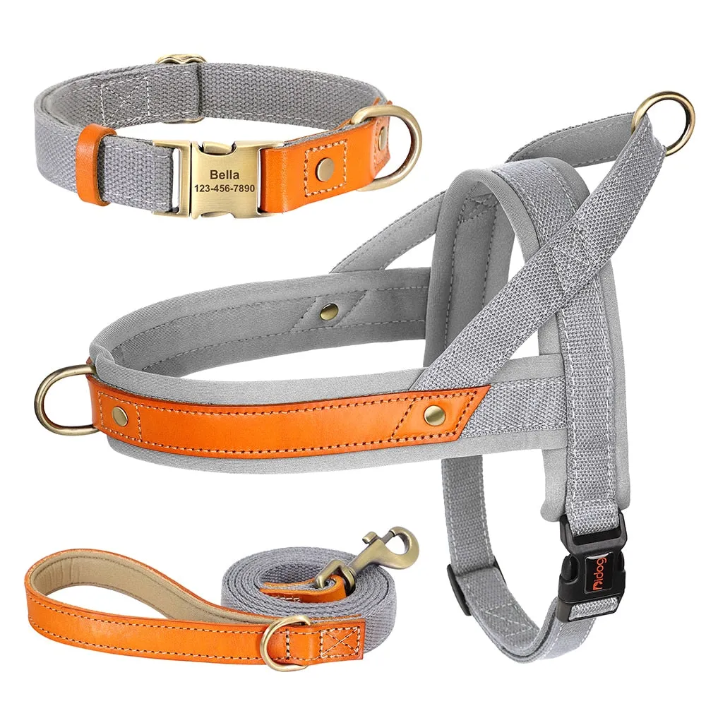 French Bulldog No Pull Collar Harness Leash Set (WS0223)