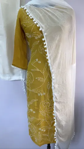 French Knot Kurthi Full Set