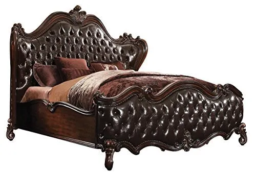 French/Versailles Bedroom Set with Queen Bed, Nightstand, Dresser and Mirror