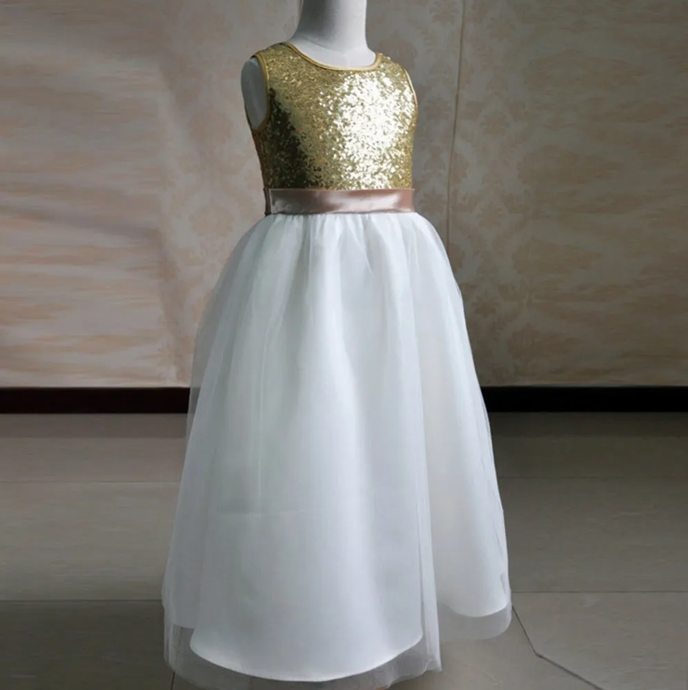 Girls Glitter Dress - Gold and Rose Gold available