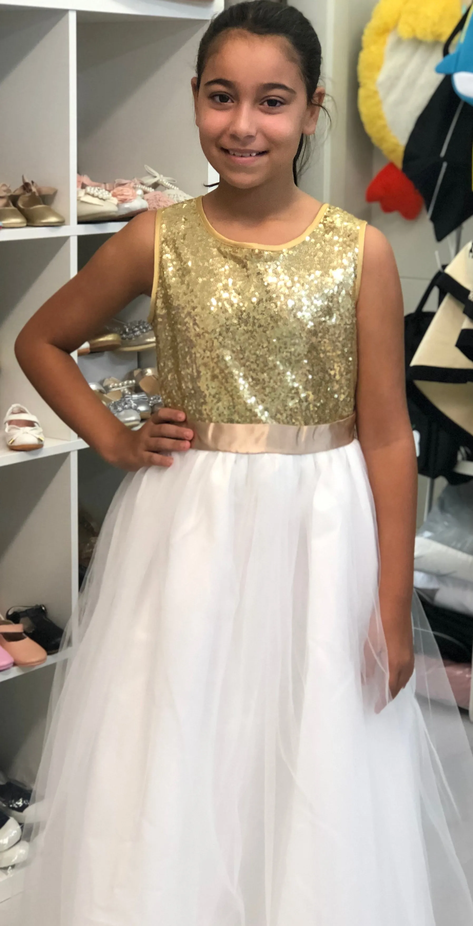 Girls Glitter Dress - Gold and Rose Gold available
