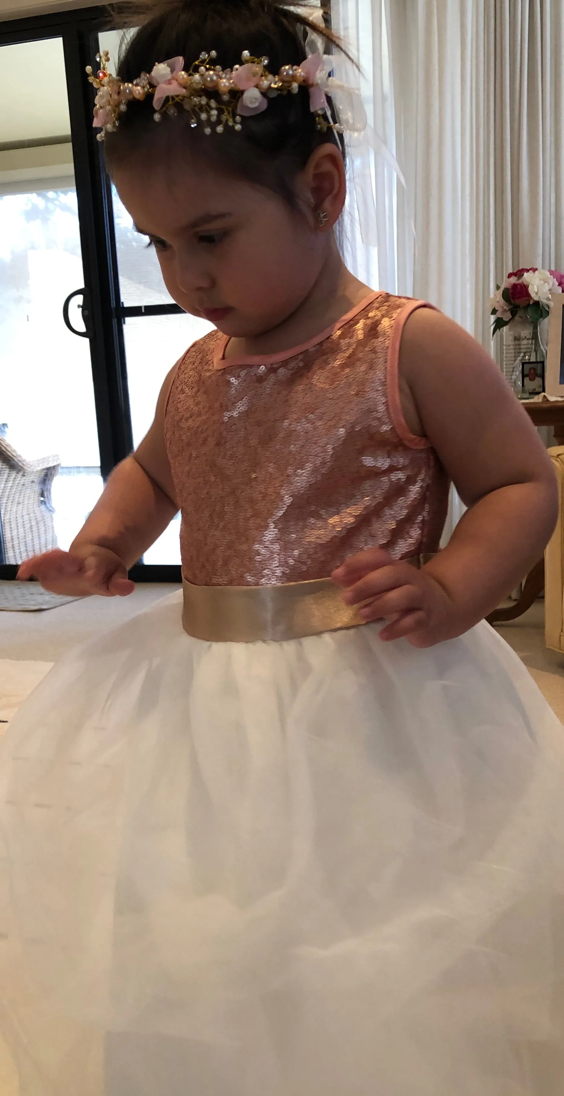 Girls Glitter Dress - Gold and Rose Gold available