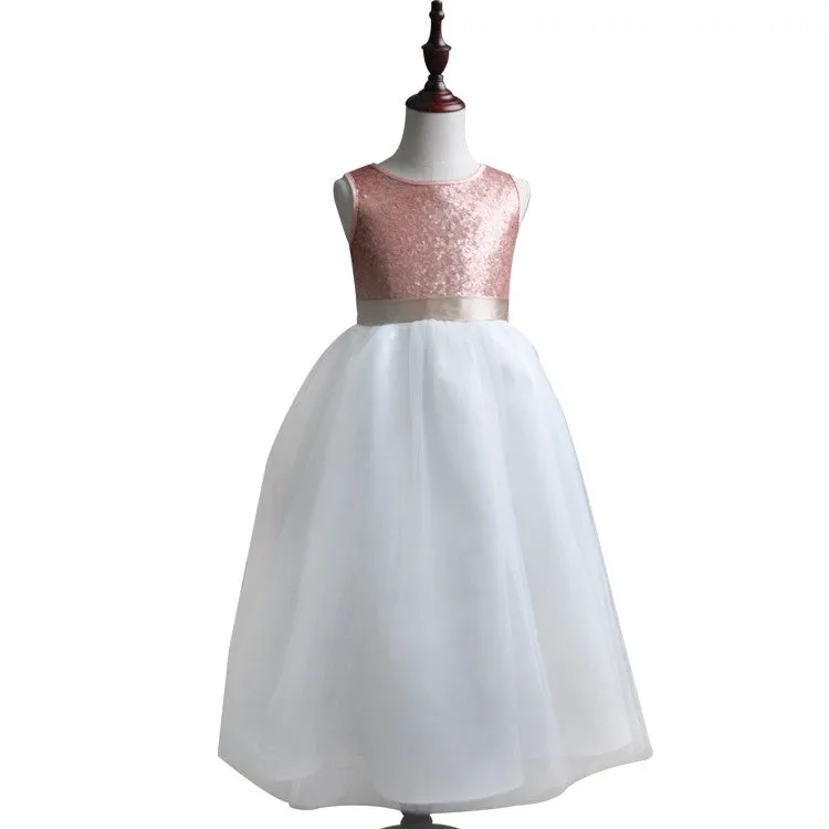 Girls Glitter Dress - Gold and Rose Gold available