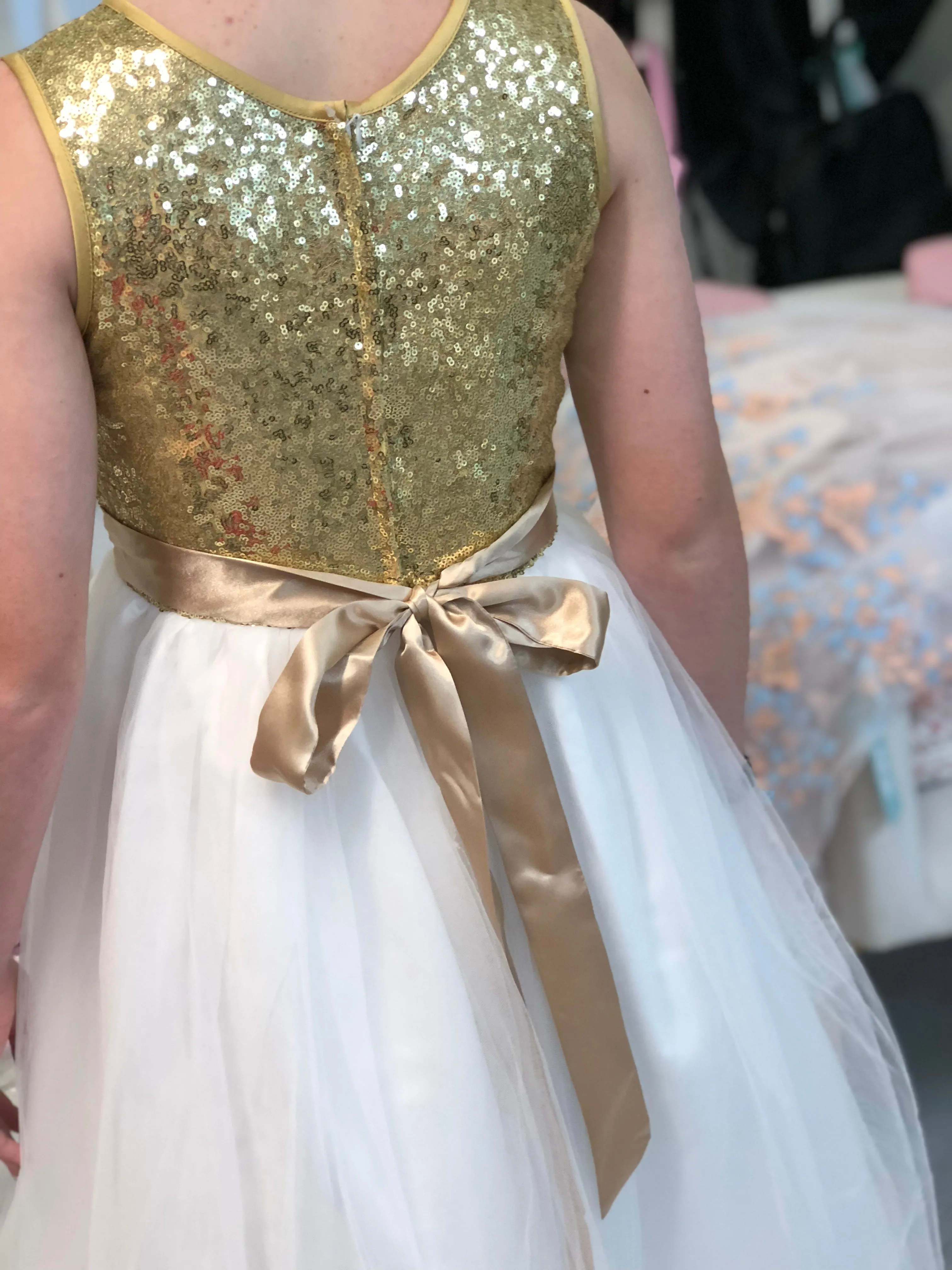 Girls Glitter Dress - Gold and Rose Gold available