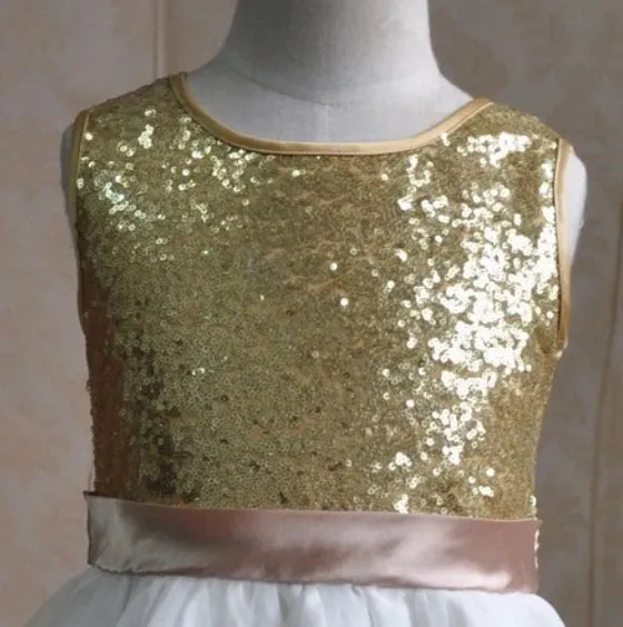 Girls Glitter Dress - Gold and Rose Gold available