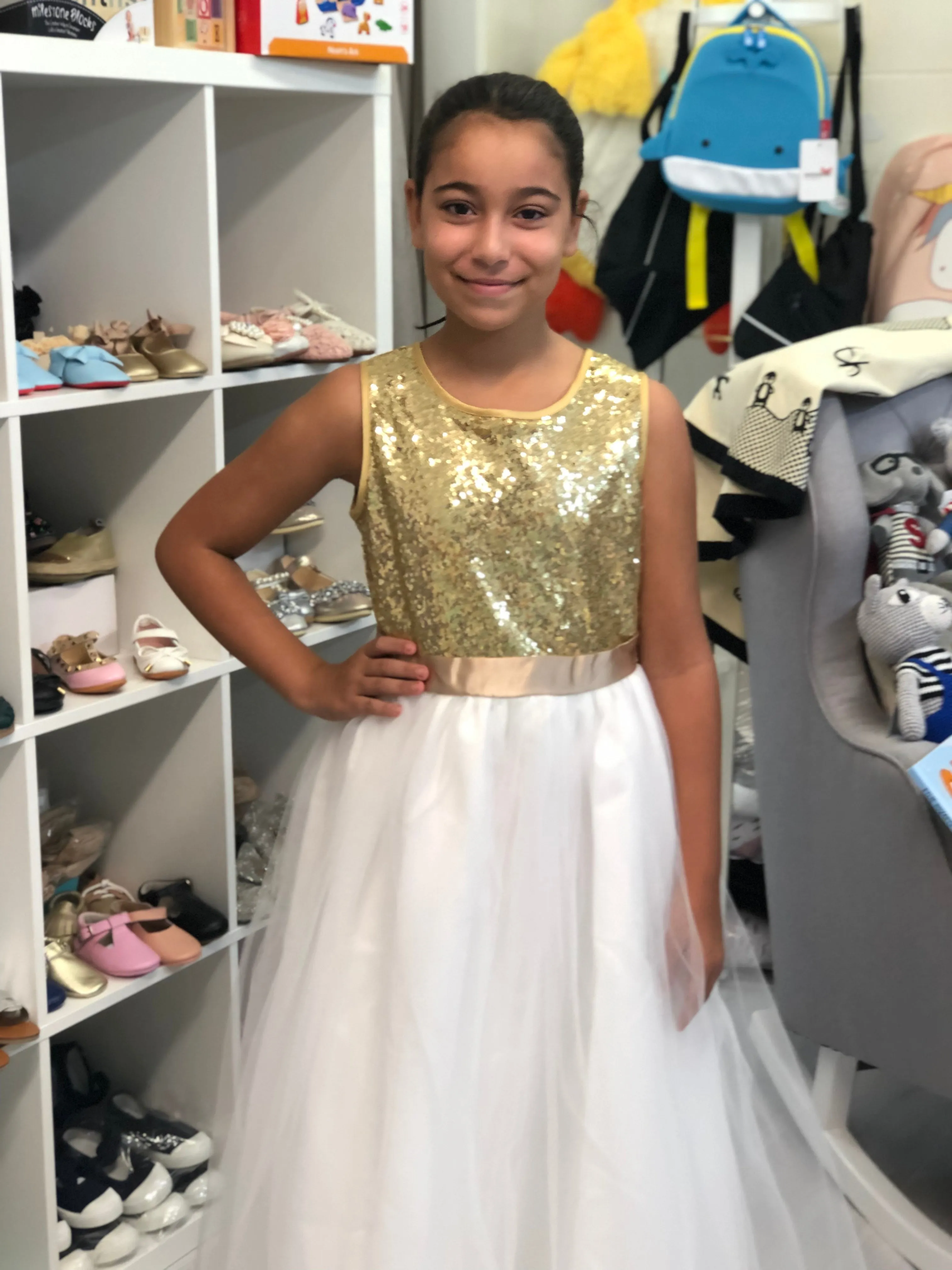 Girls Glitter Dress - Gold and Rose Gold available