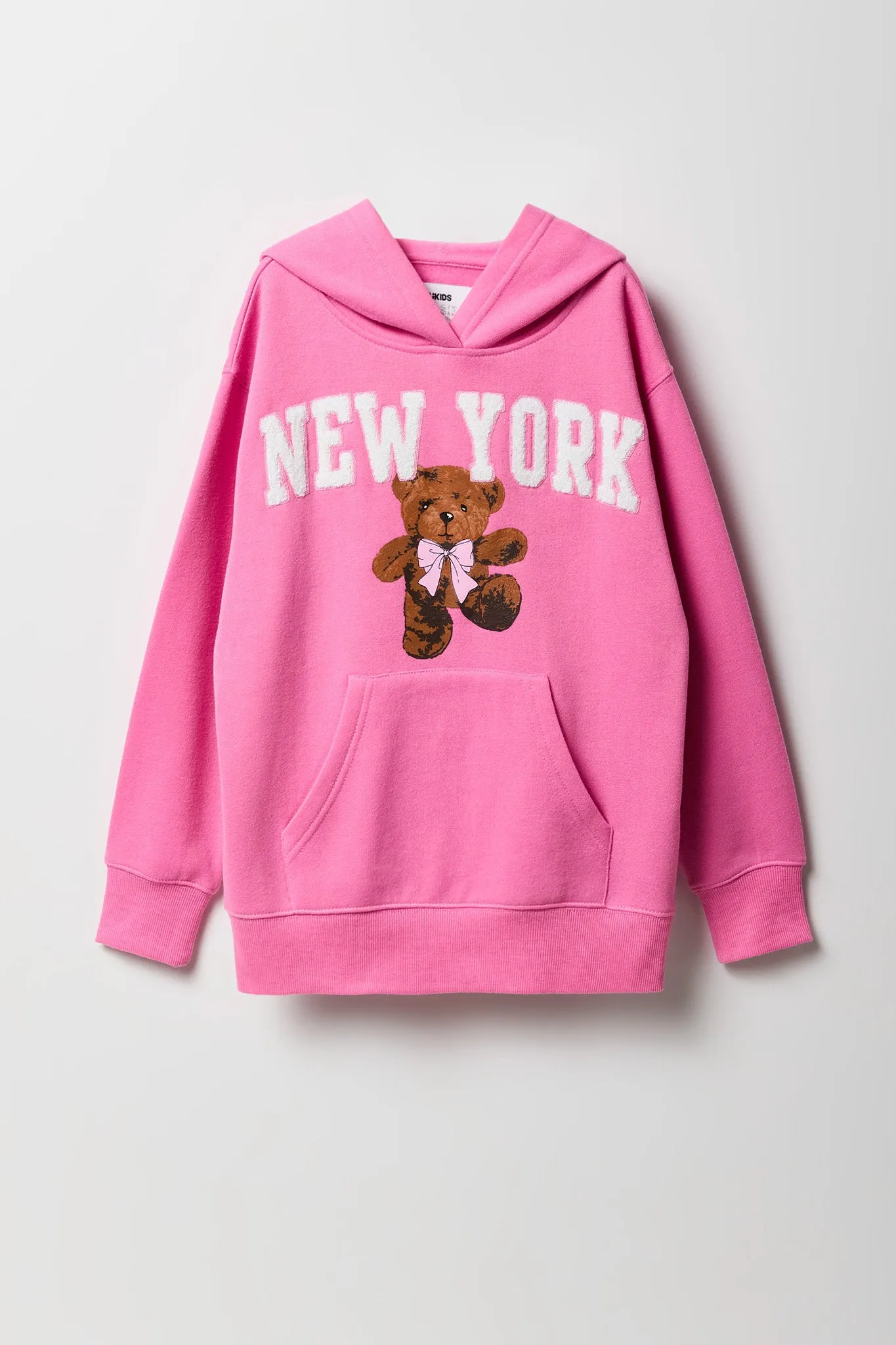 Girls Oversized Graphic Fleece Hoodie
