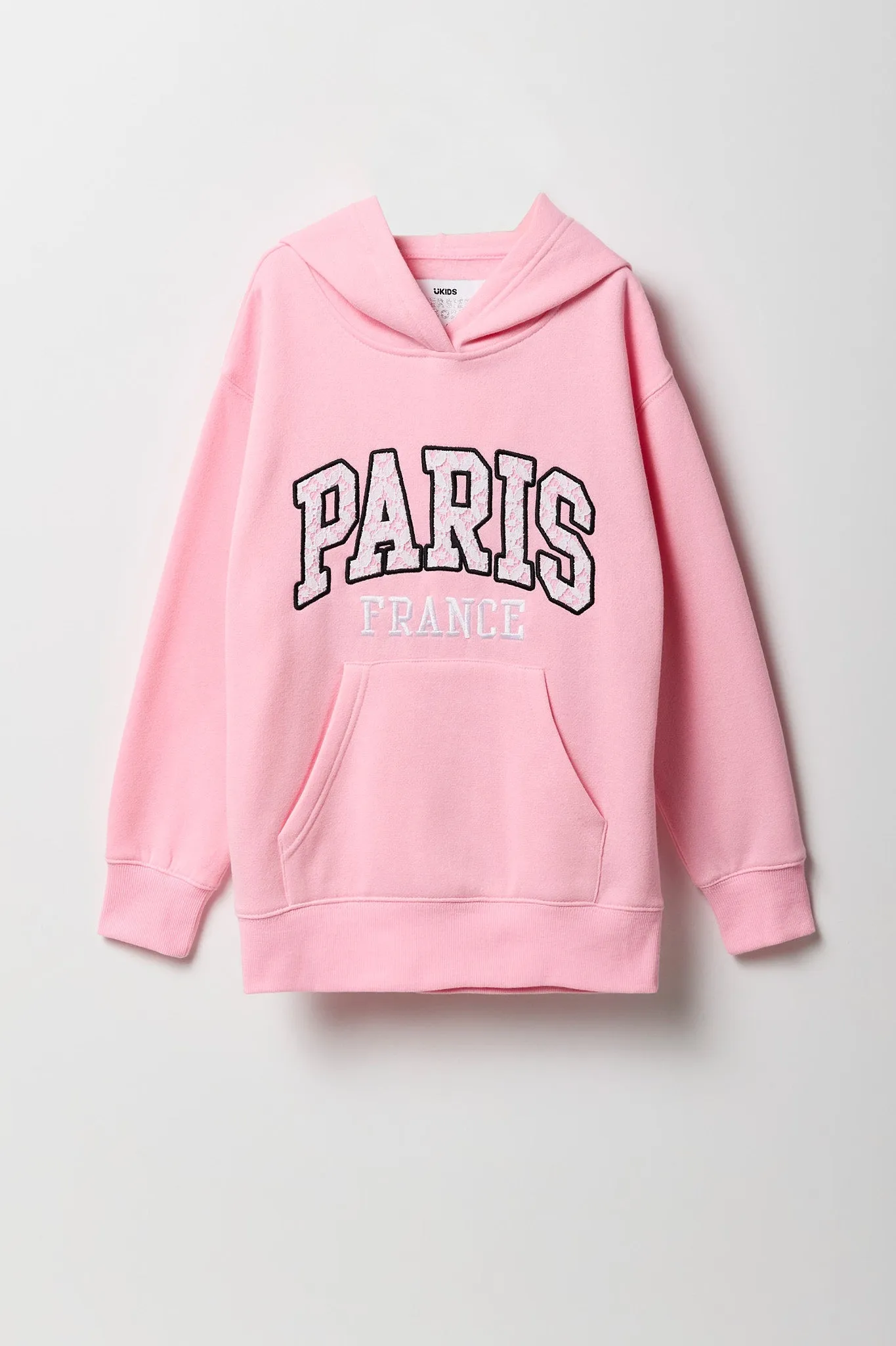 Girls Oversized Graphic Fleece Hoodie