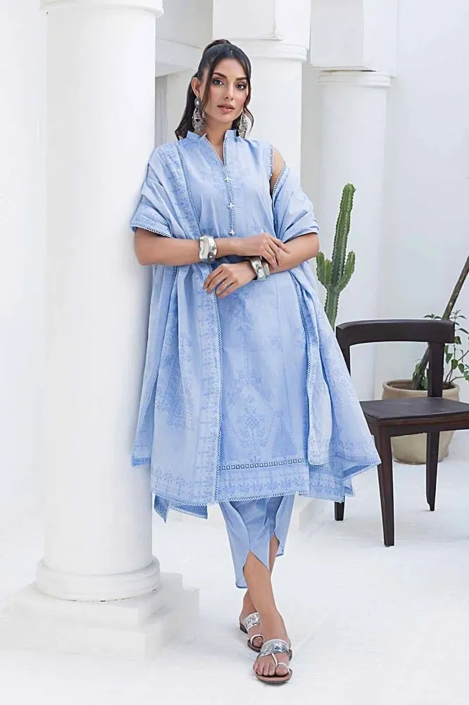 Gul Ahmed Summer Essential 2024 – 3PC Chambray Jacquard Suit MJ-42008