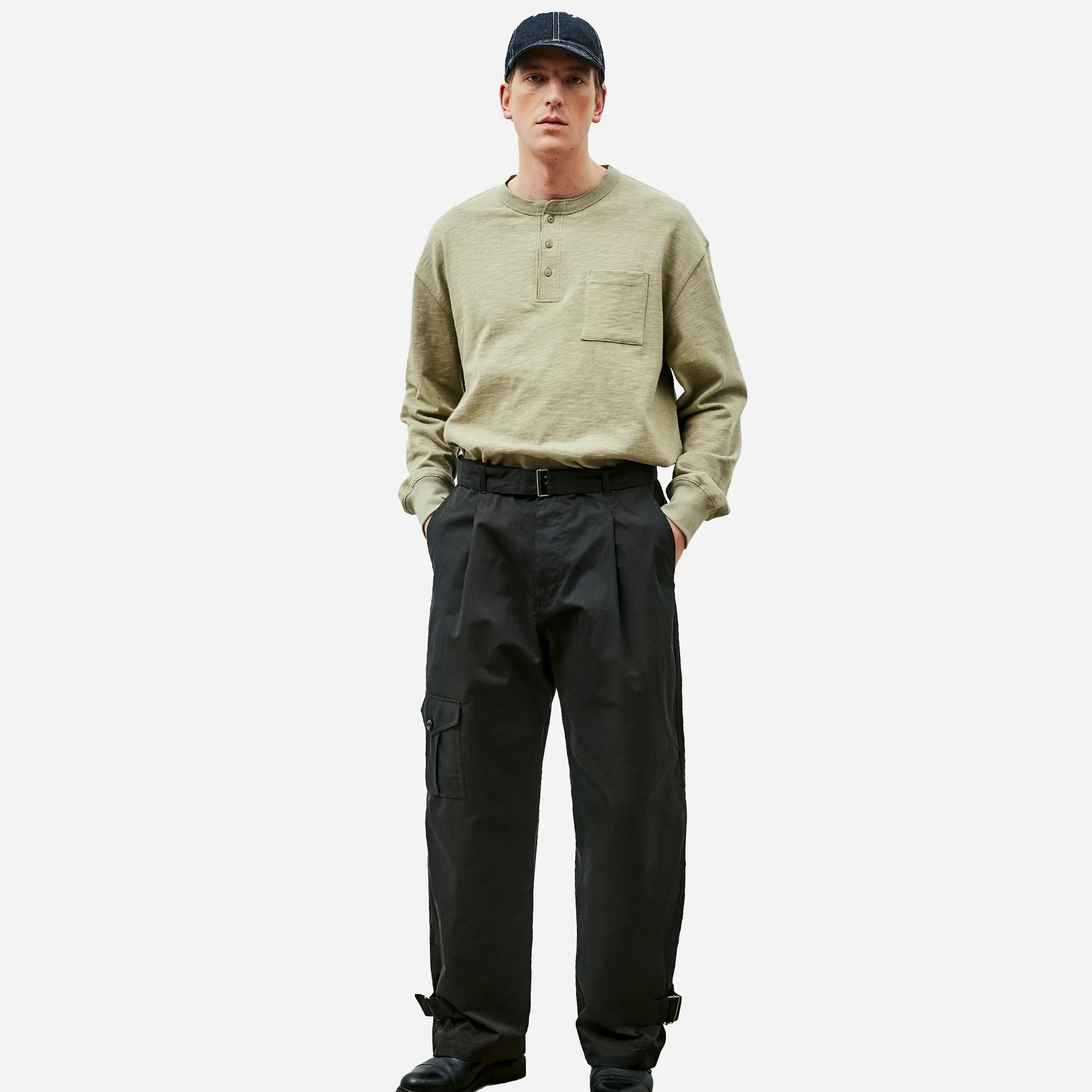 HUNTING BELTED PANTS - BLACK