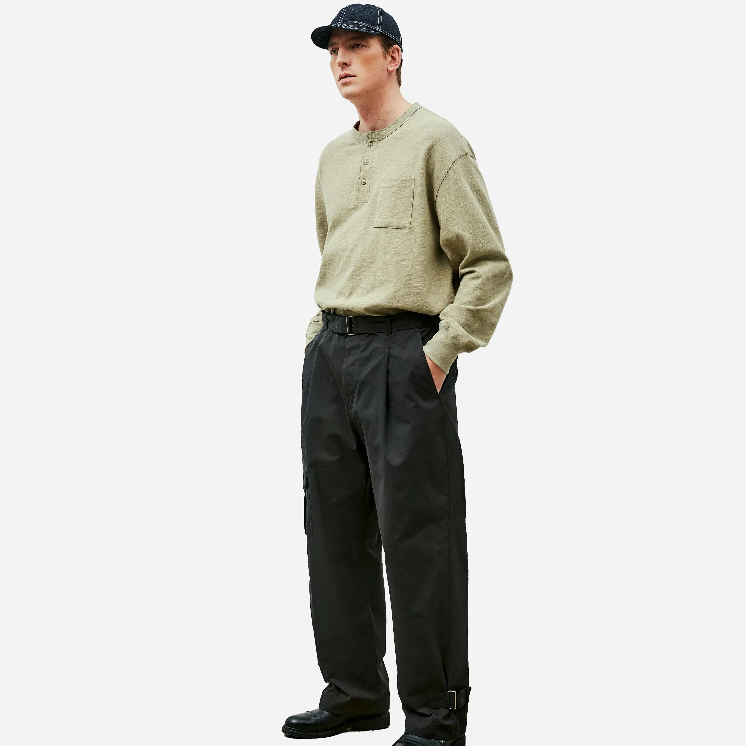 HUNTING BELTED PANTS - BLACK