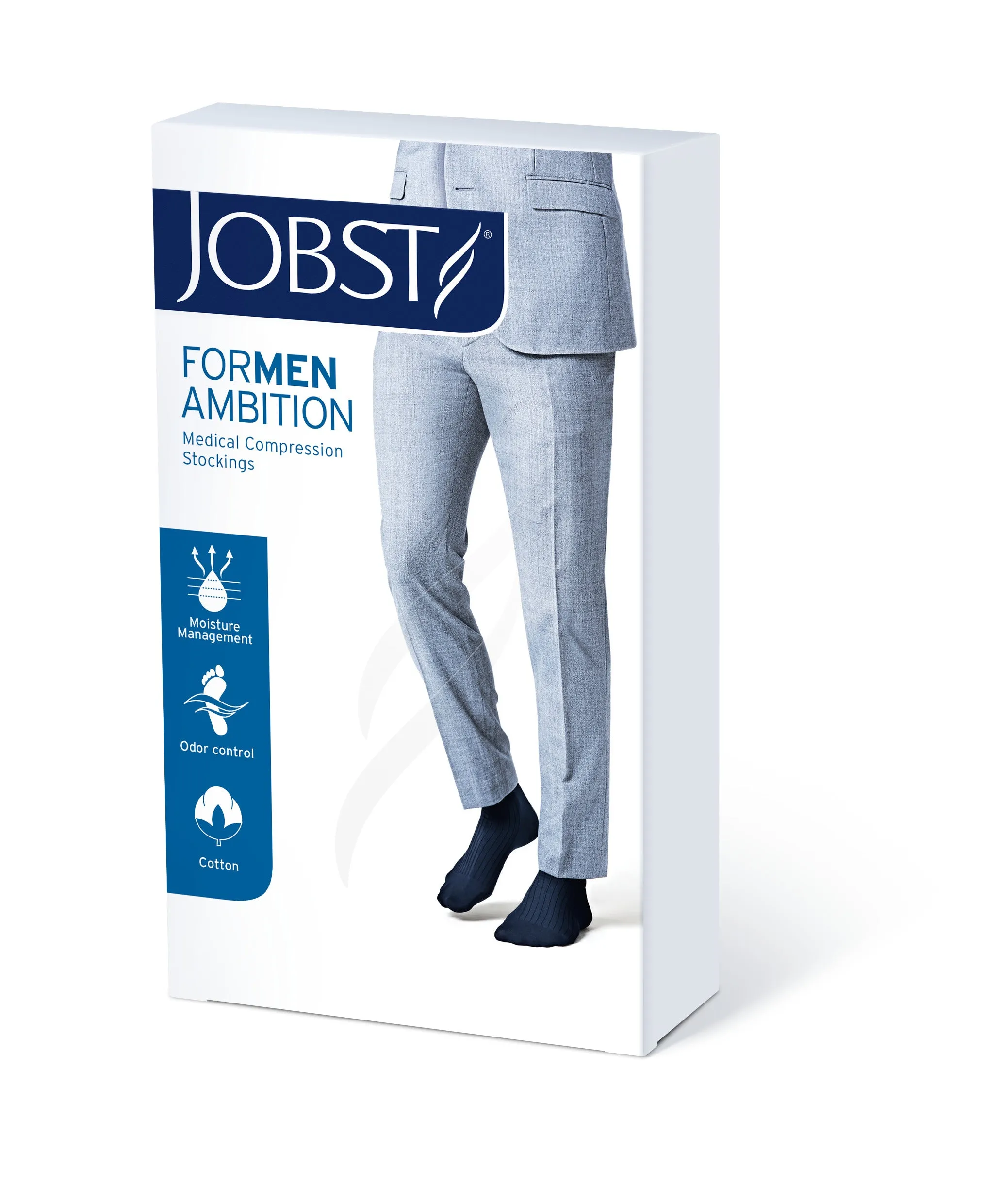 JOBST forMen Ambition Compression Socks 30-40 mmHg Knee High SoftFit Band Closed Toe