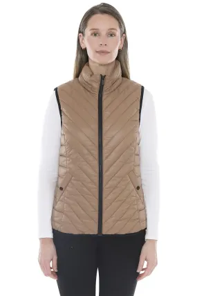 Jump Contrast Trim Vest 586J4059 - Sand/Black
