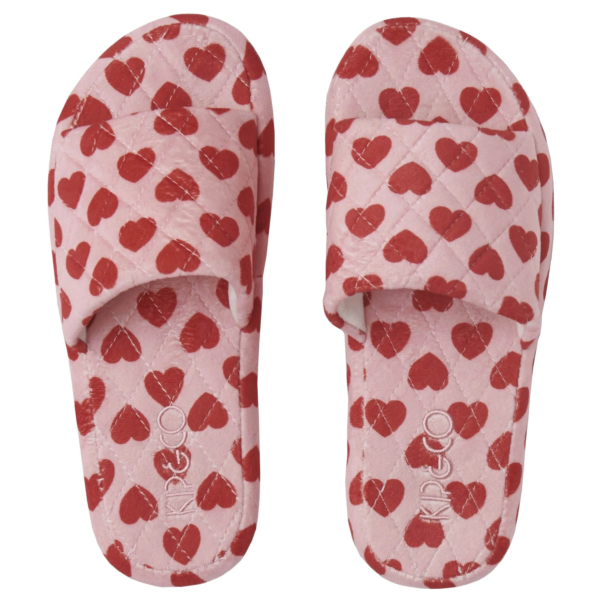 Kip & Co Quilted Velvet Adult Slippers - I Heart You