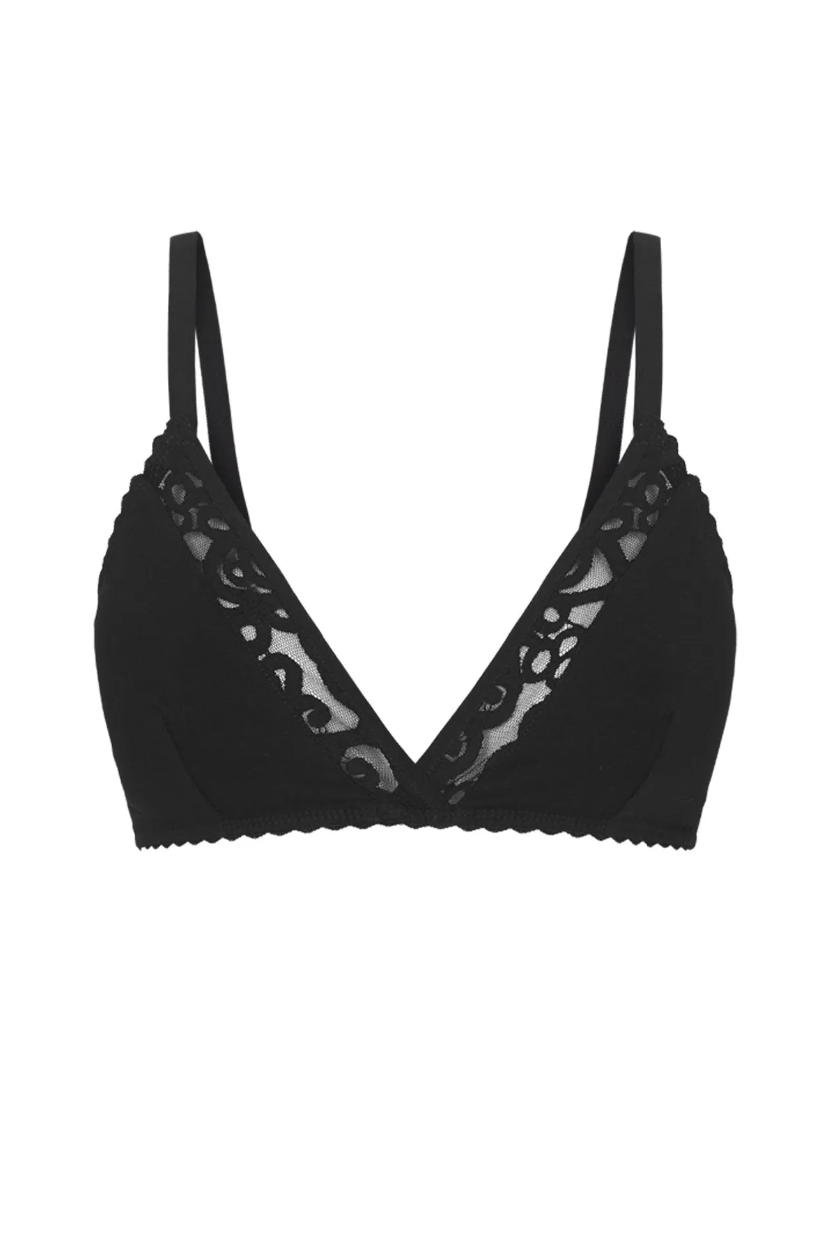 KITTY organic bralette with lace in black