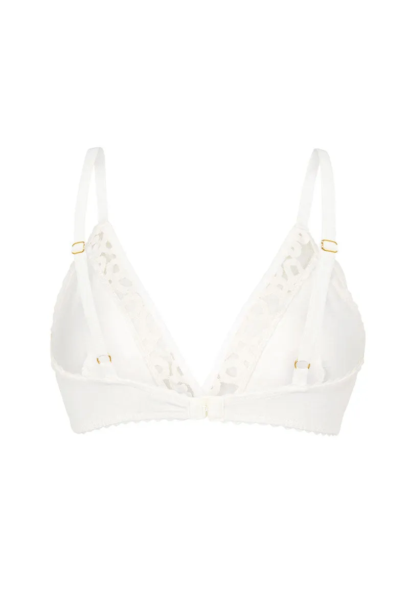 KITTY organic bralette with lace in natural