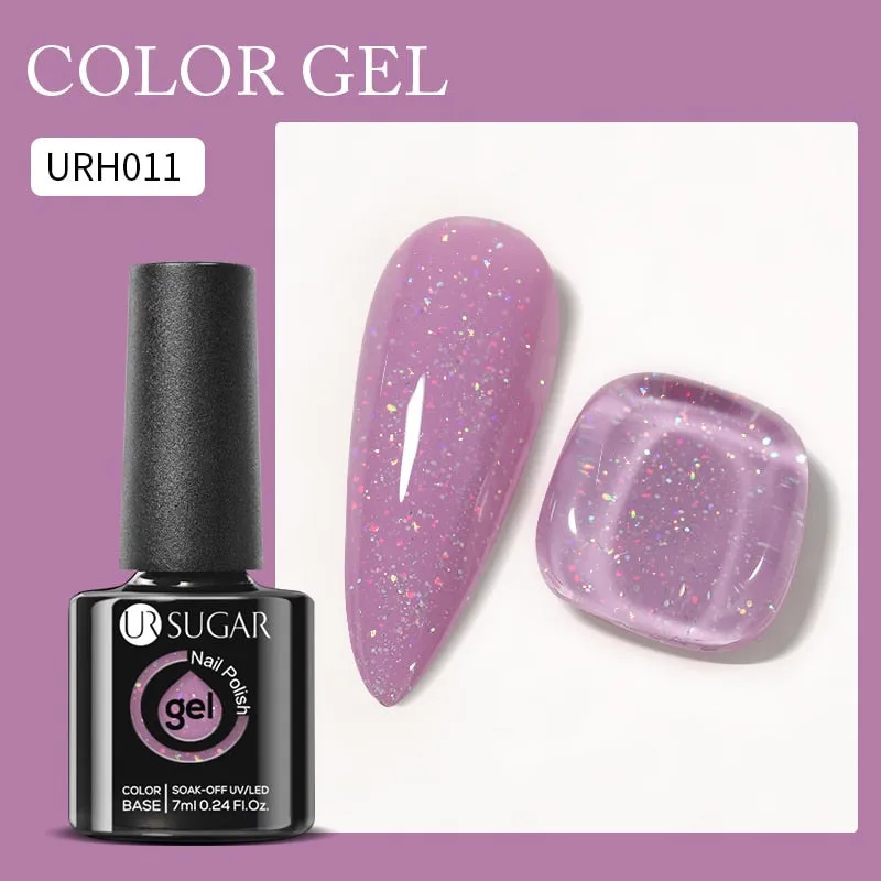 Lady Glams Color Changing Thermal Gel Nail Polish 7ml - Glass Bottle Semi Permanent Temperature Color Changing Glitter