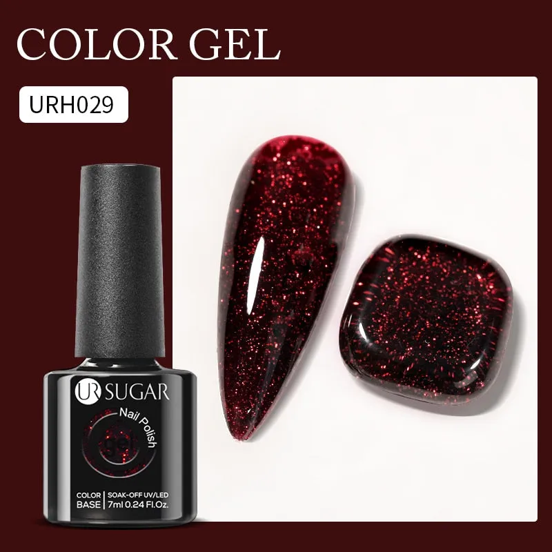 Lady Glams Color Changing Thermal Gel Nail Polish 7ml - Glass Bottle Semi Permanent Temperature Color Changing Glitter