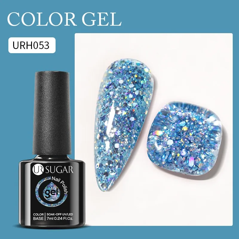 Lady Glams Color Changing Thermal Gel Nail Polish 7ml - Glass Bottle Semi Permanent Temperature Color Changing Glitter