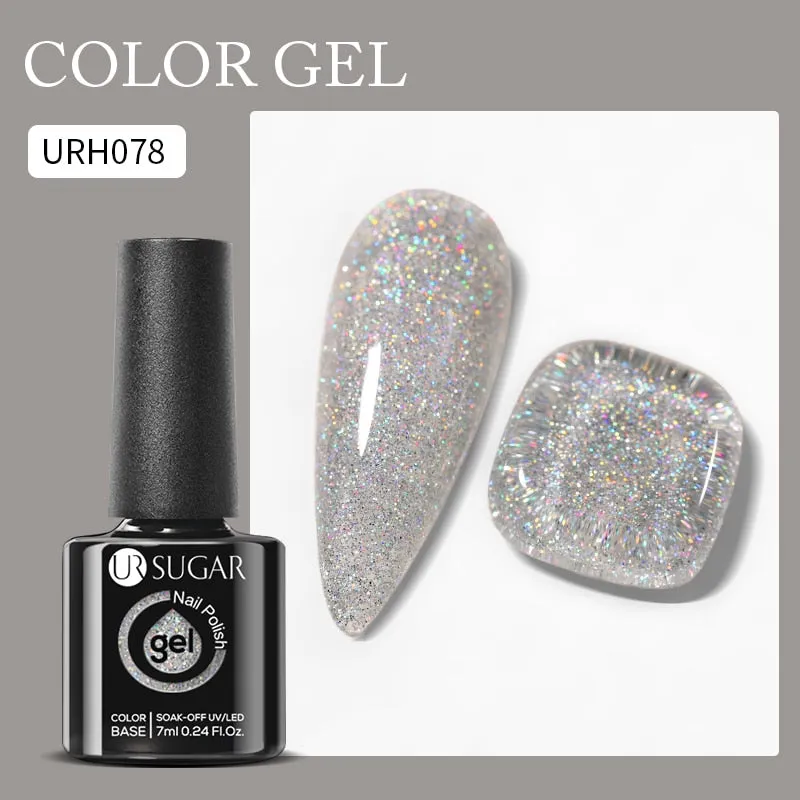 Lady Glams Color Changing Thermal Gel Nail Polish 7ml - Glass Bottle Semi Permanent Temperature Color Changing Glitter