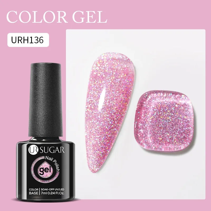 Lady Glams Color Changing Thermal Gel Nail Polish 7ml - Glass Bottle Semi Permanent Temperature Color Changing Glitter