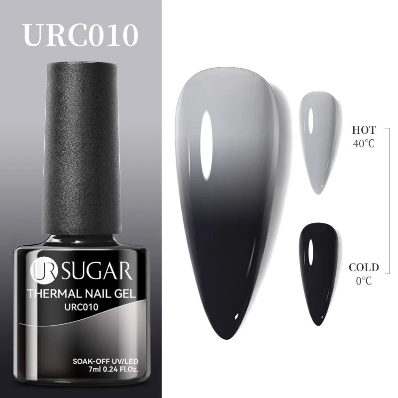 Lady Glams Color Changing Thermal Gel Nail Polish 7ml - Glass Bottle Semi Permanent Temperature Color Changing Glitter