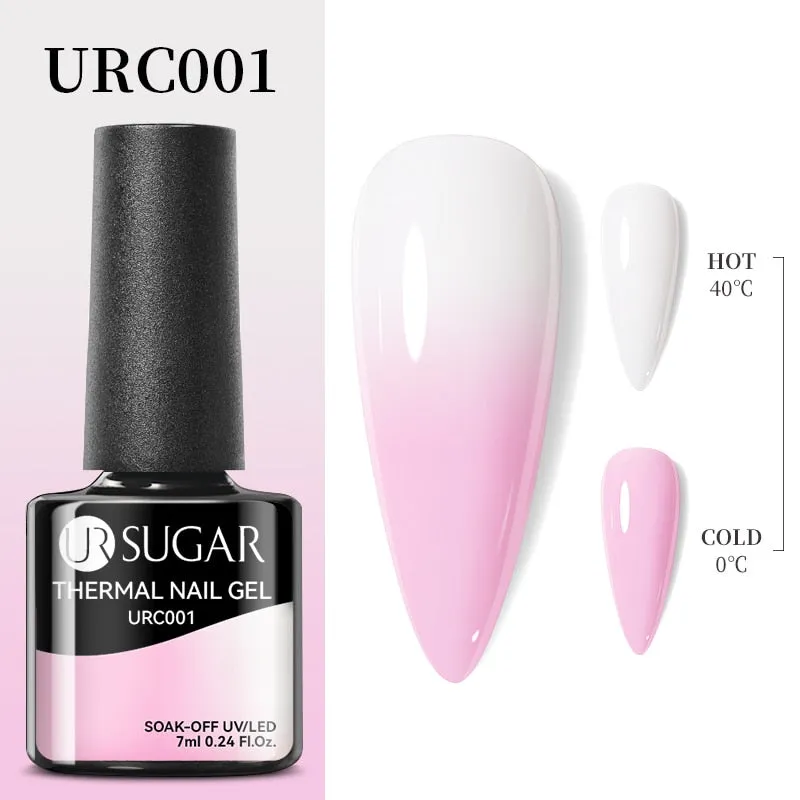 Lady Glams Color Changing Thermal Gel Nail Polish 7ml - Glass Bottle Semi Permanent Temperature Color Changing Glitter