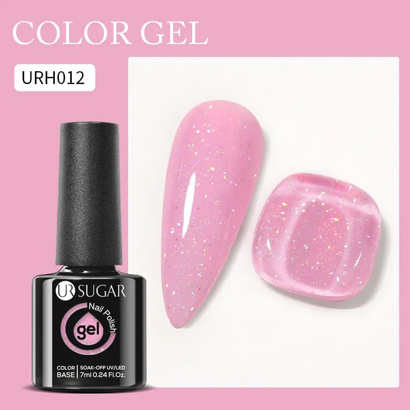 Lady Glams Color Changing Thermal Gel Nail Polish 7ml - Glass Bottle Semi Permanent Temperature Color Changing Glitter