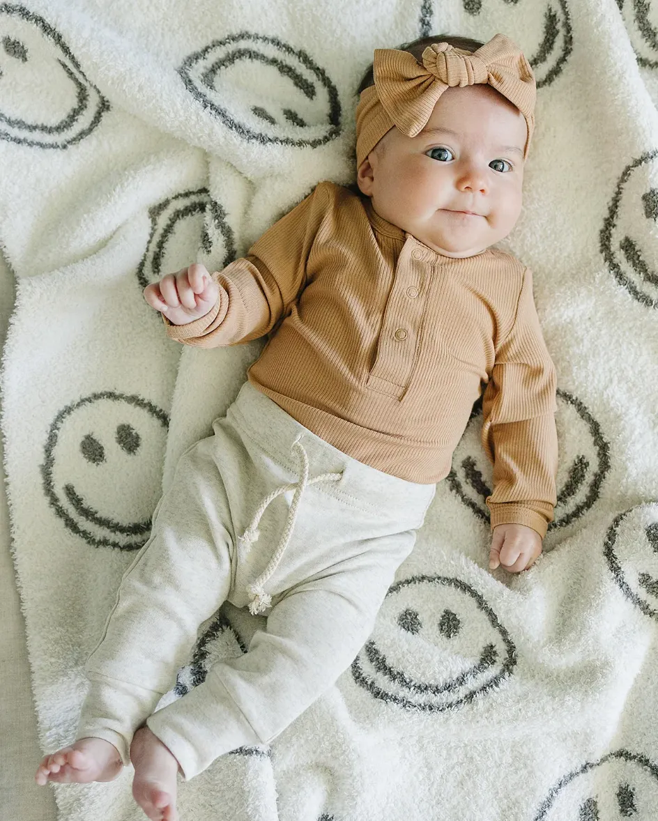 Latte Bamboo Snap Long Sleeve Ribbed Bodysuit (Copy)
