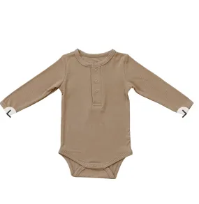Latte Bamboo Snap Long Sleeve Ribbed Bodysuit (Copy)