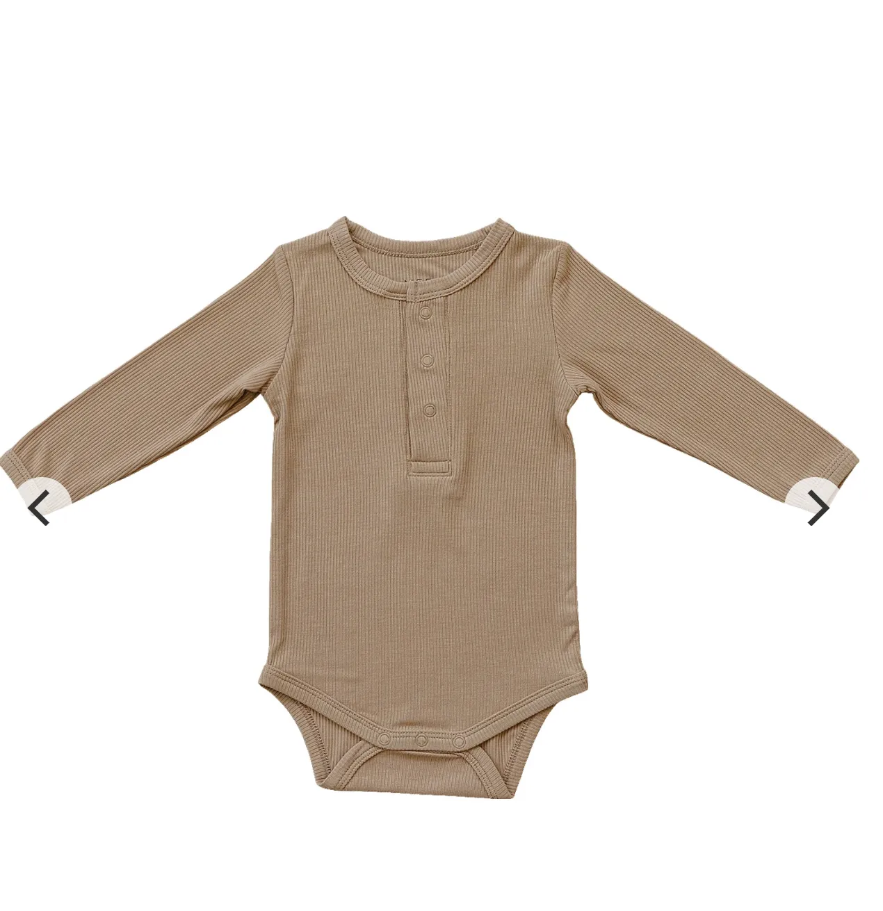 Latte Bamboo Snap Long Sleeve Ribbed Bodysuit (Copy)