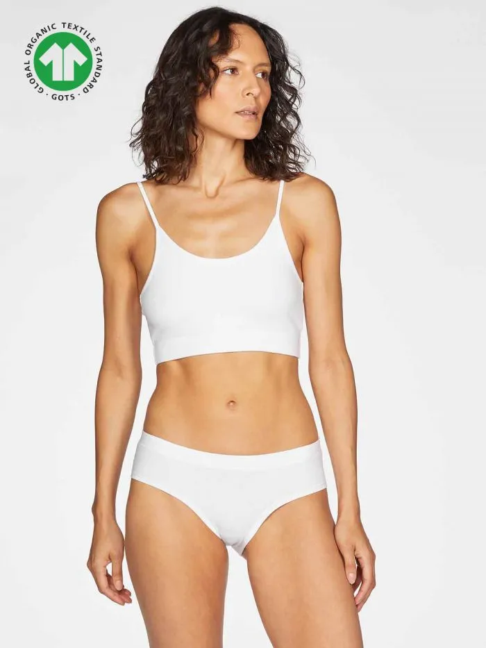 Leah GOTS Organic Cotton Jersey Bralette - White