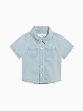 Light Chambray Collared Button Down Shirt
