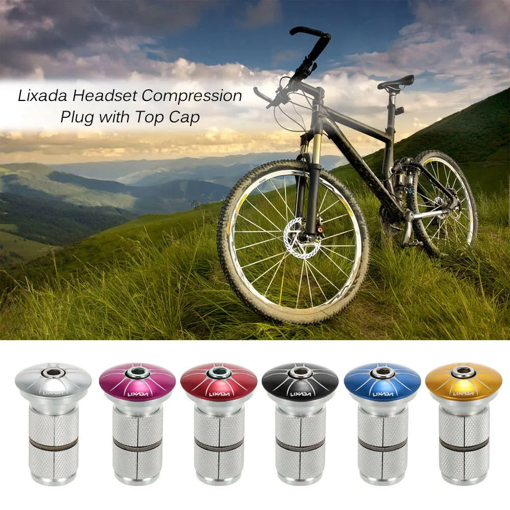 Lixada 1pc Bike Fork Steerer Headset Top Cap Compression Compressor Adjuster Top Cap Plug Adjustable Locking