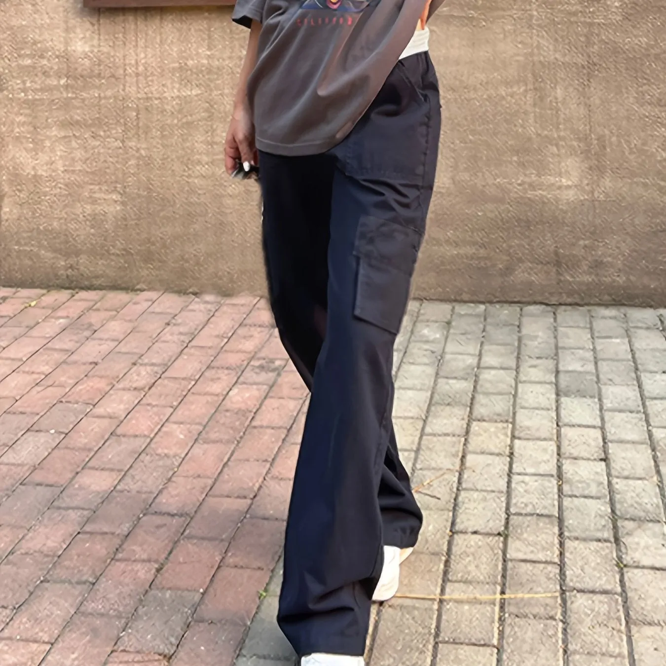Loose Straight Cargo Casual Pocket High Waist Solid Wide Leg Fashion Comfy Slim Pants