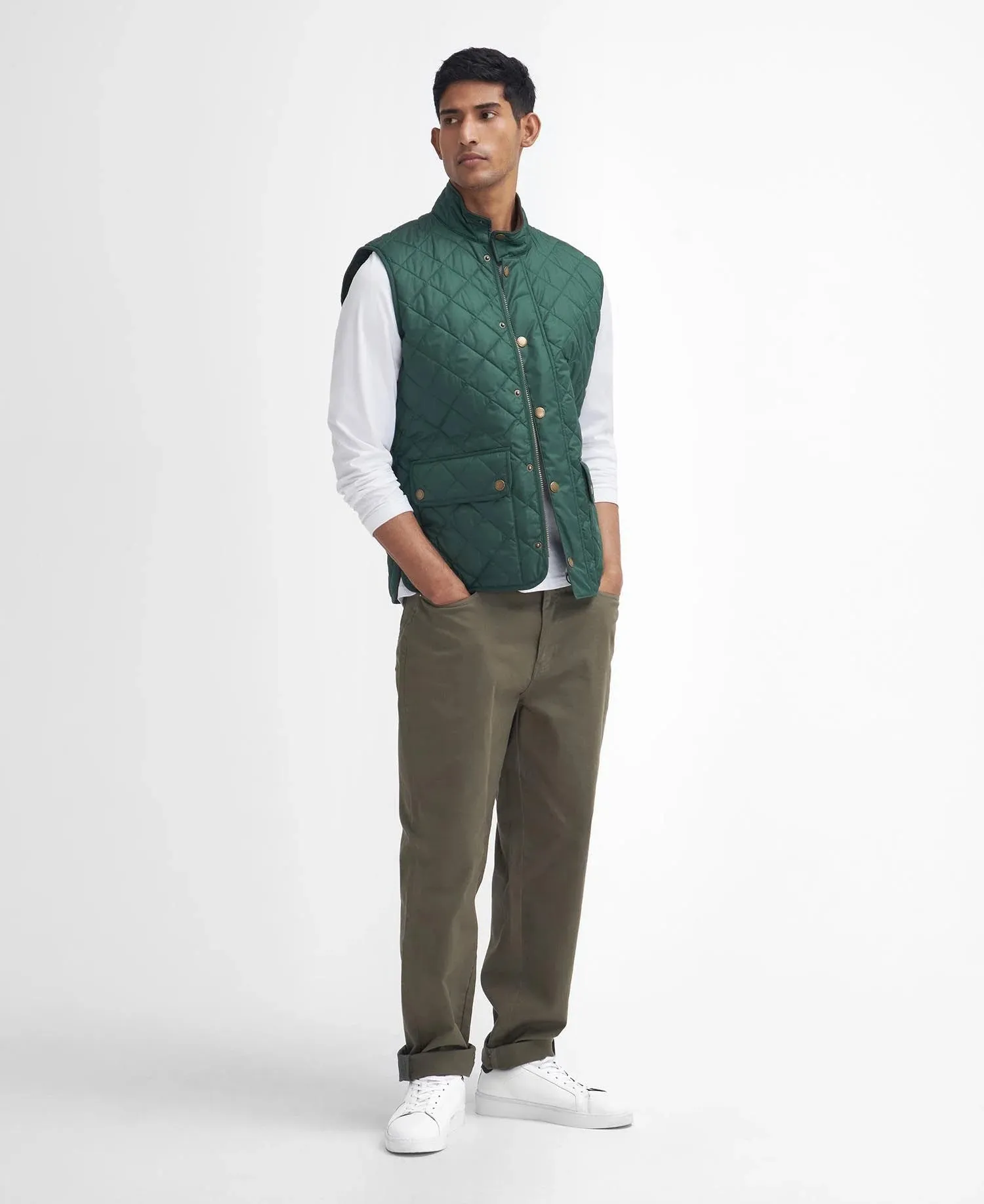 Lowerdale Quilted Gilet-Racing Green