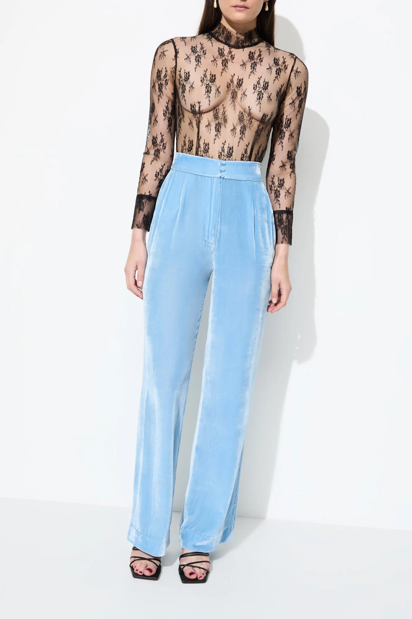 MARAIS VELVET TUXEDO PANT {DUSK BLUE}