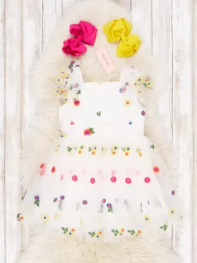 Marigold Tulle Ruffle Dress