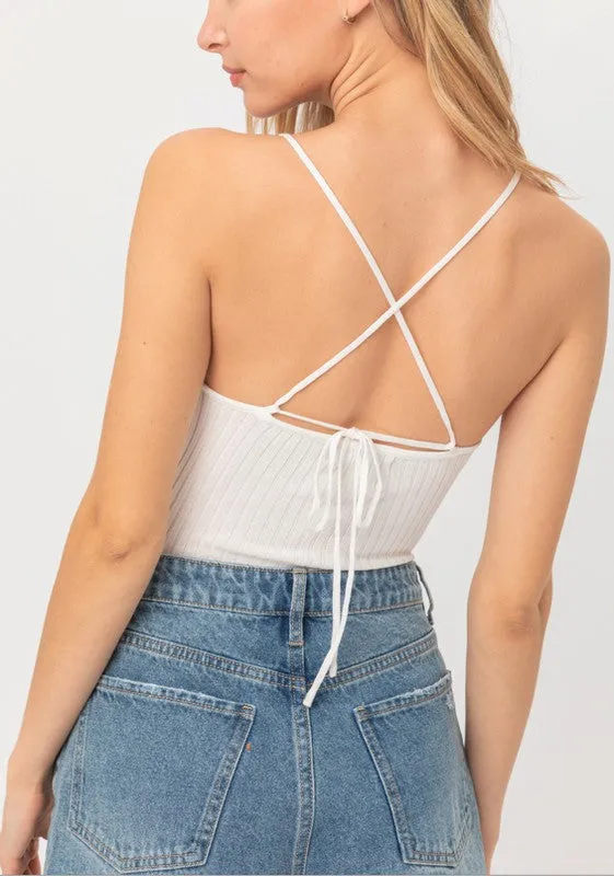 Melissa White,Mauve or Light Blue Ribbed Bodysuit
